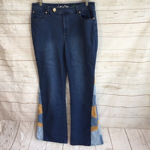 Boho hippie flare leg jeans 14 33”x33”